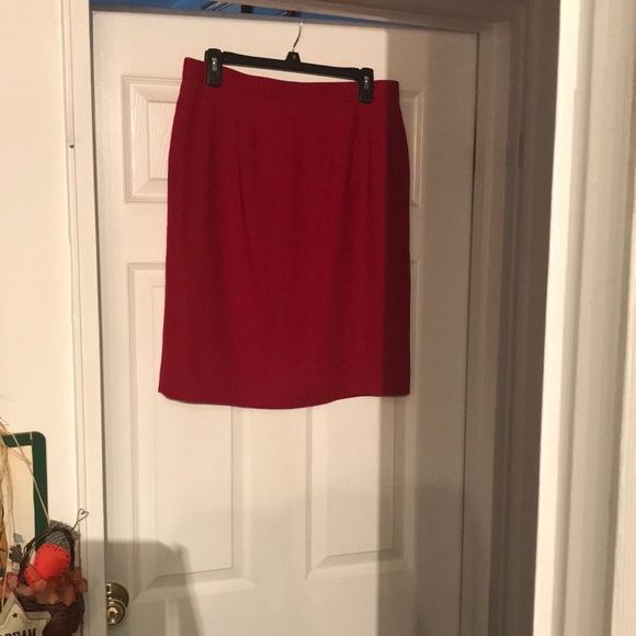 Talbots holiday red wool blend A-Line skirt Brand New still with tags Size 14P - Picture 3 of 9